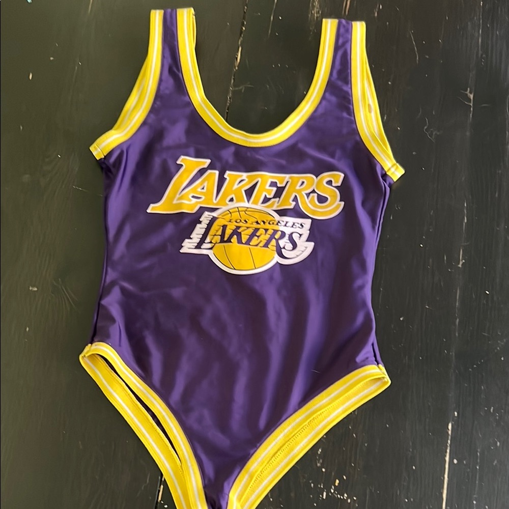 Purple and Yellow Lakers bodysuit  (Halloween)